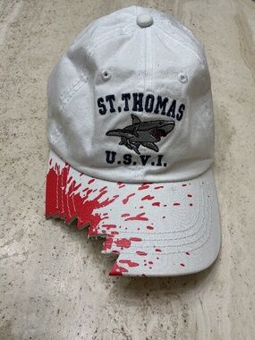 Funny Baseball Cap With Shark Bite Brim From St Thomas U.S.V.I.
